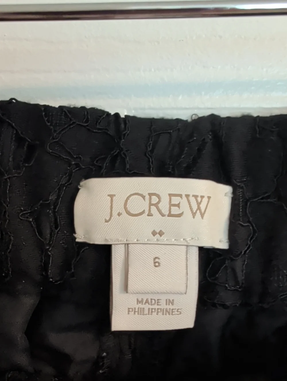 J. Crew Easy Pull On Black Lace Ankle Pants